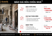 Báo giá sửa chữa, cải tạo nhà ở chi tiết theo từng hạng mục thi công