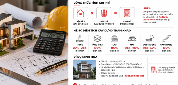 Cách tính chi phí xây nhà theo m² chính xác và những khoản phát sinh cần biết